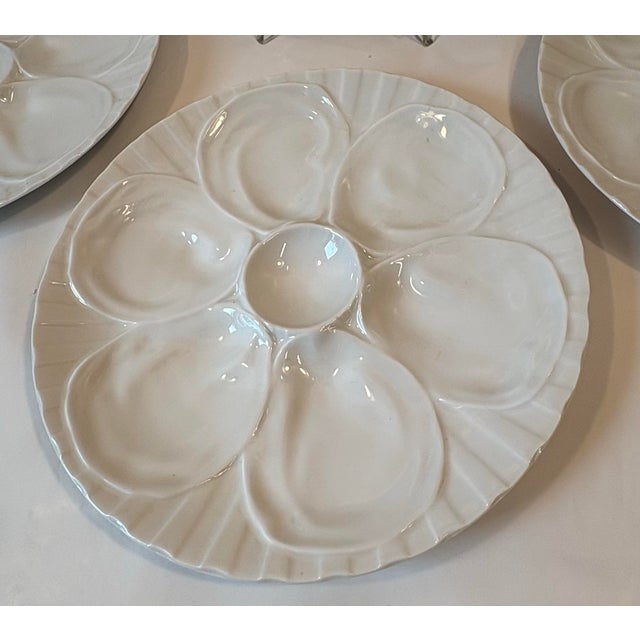 Ceramic Vintage French Pillivuyt Ivory Oyster Plate For Sale - Image 7 of 9