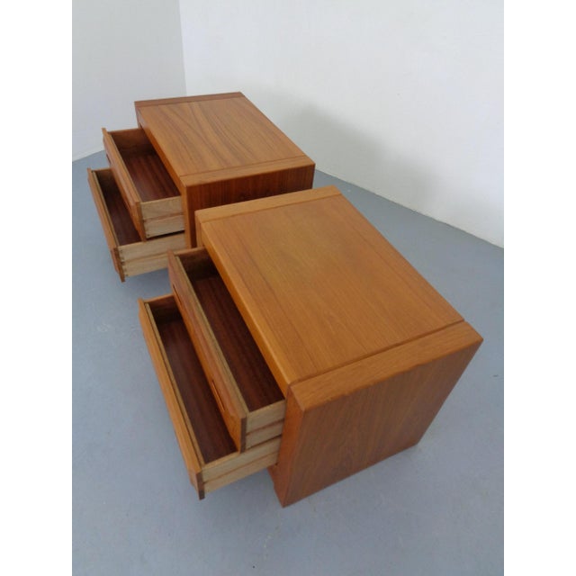 Teak Nightstands Wit Drawers, Denmark, 1960s, Set of 2, Set of 2 For Sale - Image 9 of 18