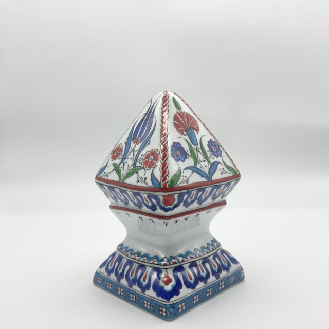 Handmade Ceramic “Newel Post Finial” (Tırabzan) Art Object (10cm) Traditional Ottoman Architectural Form – Solid Decorative Sculpture For Sale - Image 6 of 7