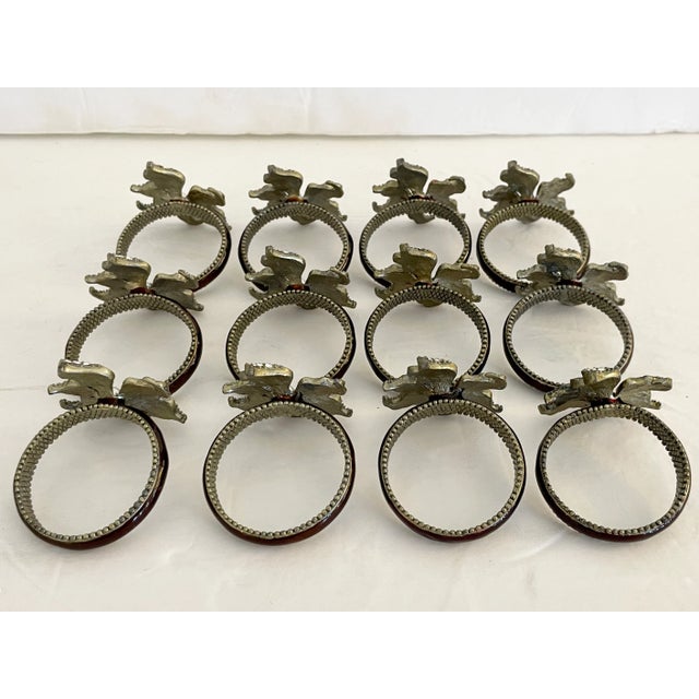 1950s Pink and Red Flowers Napkin Rings - Set of 12 For Sale - Image 5 of 13