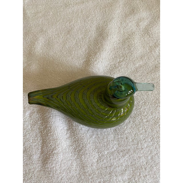 Contemporary Oiva Toikka Iittala Teal Glass Bird For Sale - Image 3 of 10