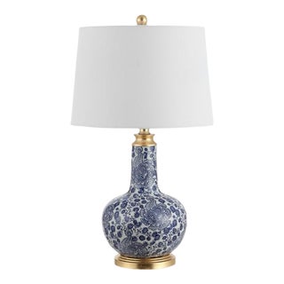 Safavieh Leia Ceramic Table Lamp - Blue For Sale