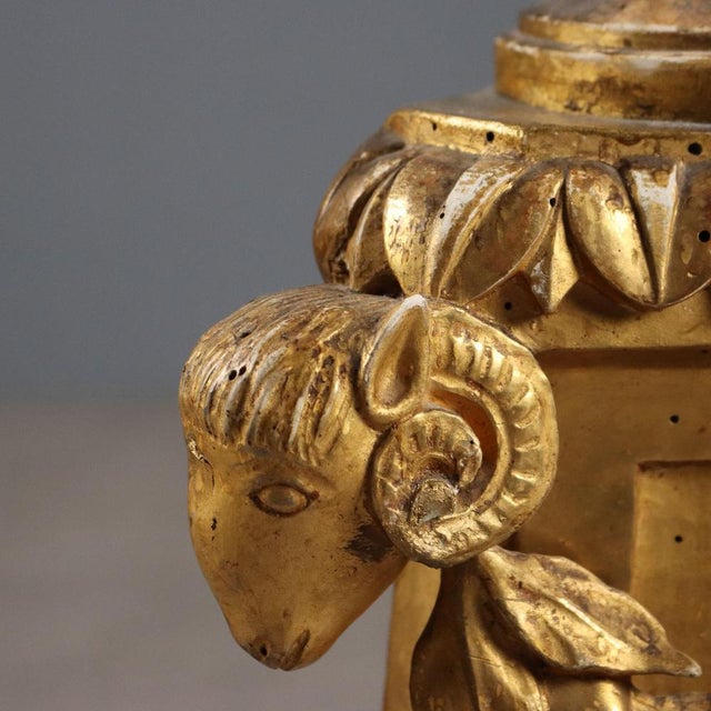 Wood Italian Golden Wooden Torchlight For Sale - Image 7 of 12