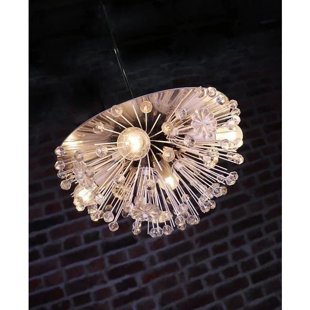 Sputnik Chandelier in Crystal & Chrome in the style of Emil Stejnar for Rupert Nikoll, Austria, 1950 For Sale - Image 3 of 10