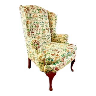 Vintage Traditional Arts & Crafts Ethan Allen Wingback Chair.. For Sale