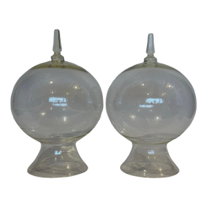 Pr. Glass Cloches