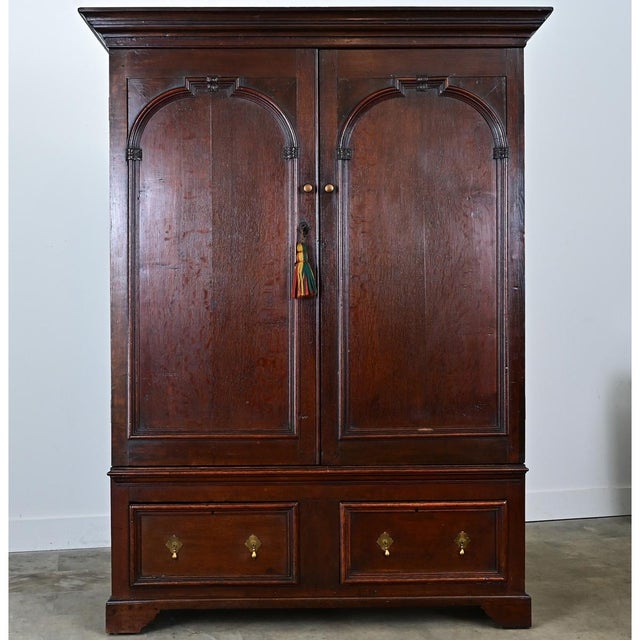 Wood Dutch 19th Century Oak Armoire or Wardrobe For Sale - Image 7 of 14