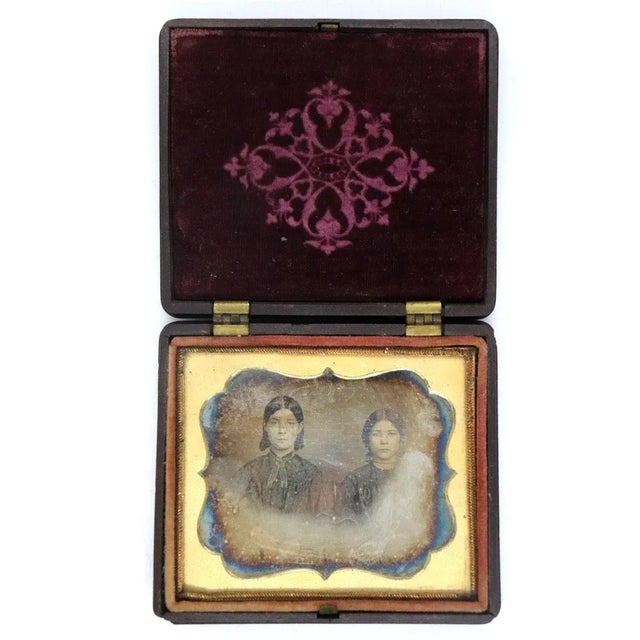 19th Century American Thermoplastic Union Case Ambrotype Photograph of Two Sisters For Sale - Image 9 of 9