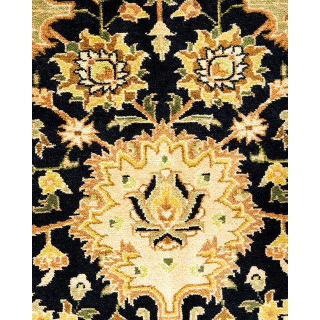 Traditional Mogul, One-of-a-Kind Hand-Knotted Area Rug - Black, 8' 2" x 10' 6" For Sale - Image 3 of 8