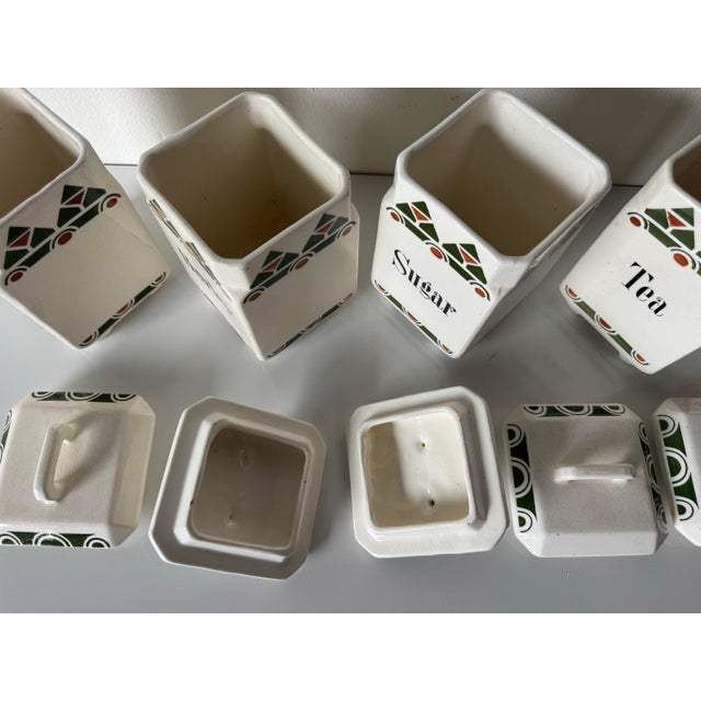 Ceramic Vintage German Ceramic Kitchen Canister Set of 10 For Sale - Image 7 of 12