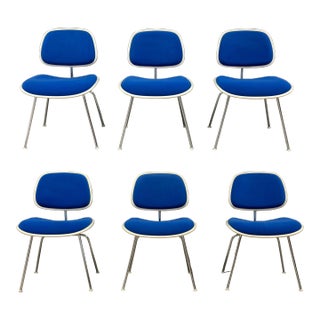 1980s Eames DCM Blue Dining Chairs - Set of 6 For Sale