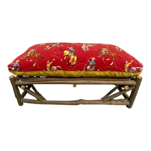 Vintage Adirondack Bench With Two-Sided Cushion