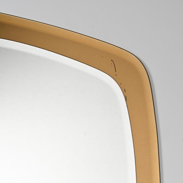 Glass Square Smoked Glass Mirror from VeArt, Italy, 1970s For Sale - Image 7 of 8