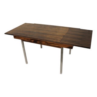 Mid-Century Modern Macassar and Chrome Dining Table Attributed to Fritz Schroder K.-G. For Sale