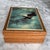 Wood Solid Wood Jewelry Box With Bald Eagle Tile Top, Signed by Artist Ted Blaylock, 1986, Red Felt Interior For Sale - Image 7 of 9