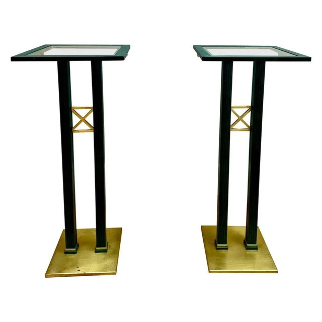 Italian Brass and Bronze Pedestals, 1980, Set of 2 For Sale - Image 18 of 18