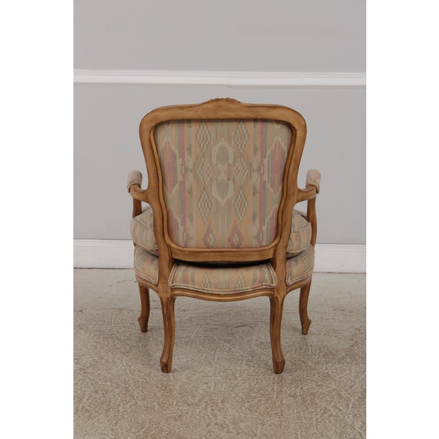 Pair MGM French Louis XV Upholstered Bergere Chairs For Sale In Philadelphia - Image 6 of 18