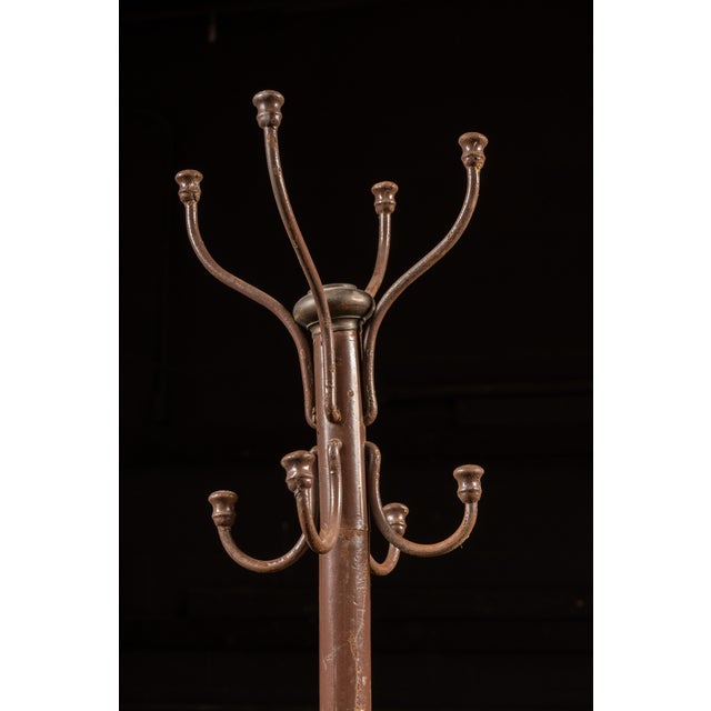 Traditional Antique Metal Coat Rack in Brown For Sale - Image 3 of 7