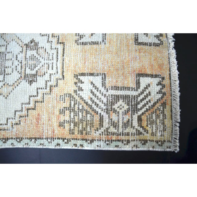 Vintage Turkish Orange Small Rug For Sale - Image 4 of 6