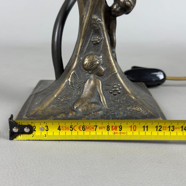 Liberty Table Lamp in Brass and Opaline Glass For Sale - Image 9 of 11