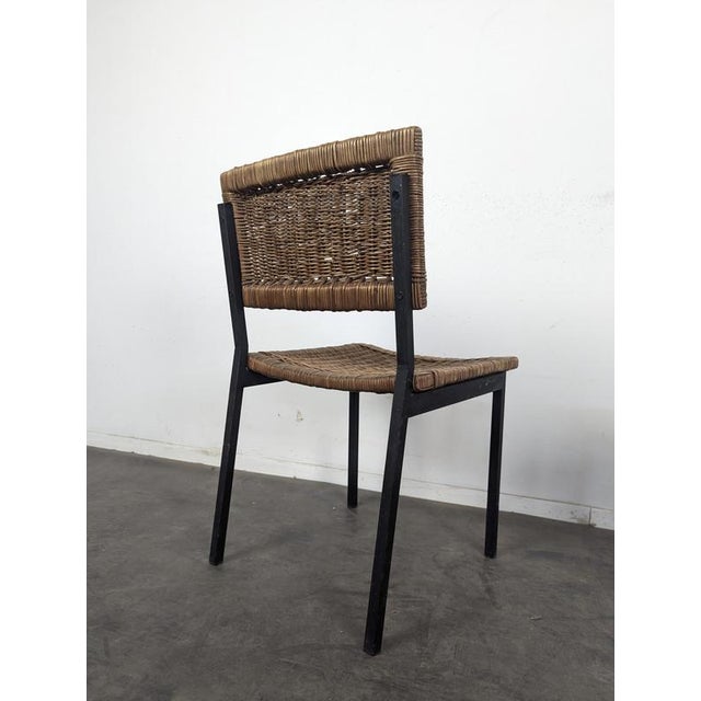 1950s Vintage Modernist Rattan Chairs, 1950s, Set of 2 For Sale - Image 5 of 7