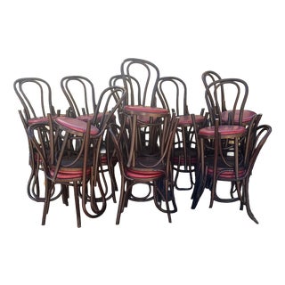 Classic Hoop Back Bentwood Dining Chair in Dark Rust, 1970s For Sale