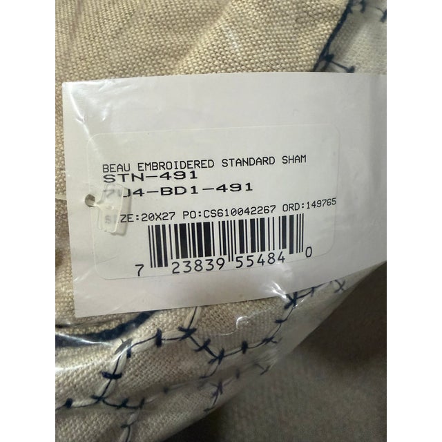 Eastern Accents Beau Blue / White Super Queen (96" X 98") Duvet Cover, 2 Shams, 1 Decorative Pillow For Sale - Image 11 of 13