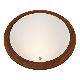 Vintage Round Teak Mirror, 1970s For Sale