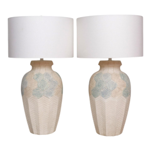 Postmodern Plaster Table Lamps, a Pair
