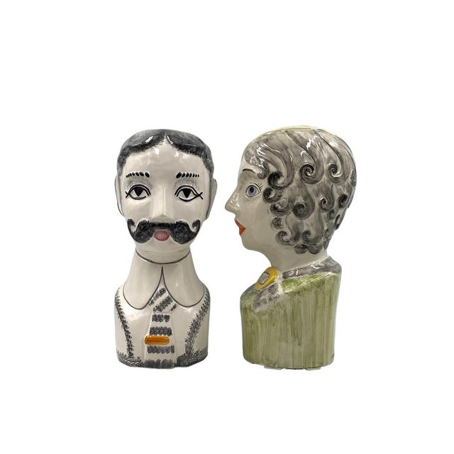 Mid-Century Modern Half Bust Sculptures by Tarcisio Tosin for La Freccia, Vicenza, Italy, 1960s, Set of 2 For Sale - Image 3 of 18