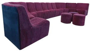 Vintage Snake Modular Sofa in Velvet, 1970s, Set of 14