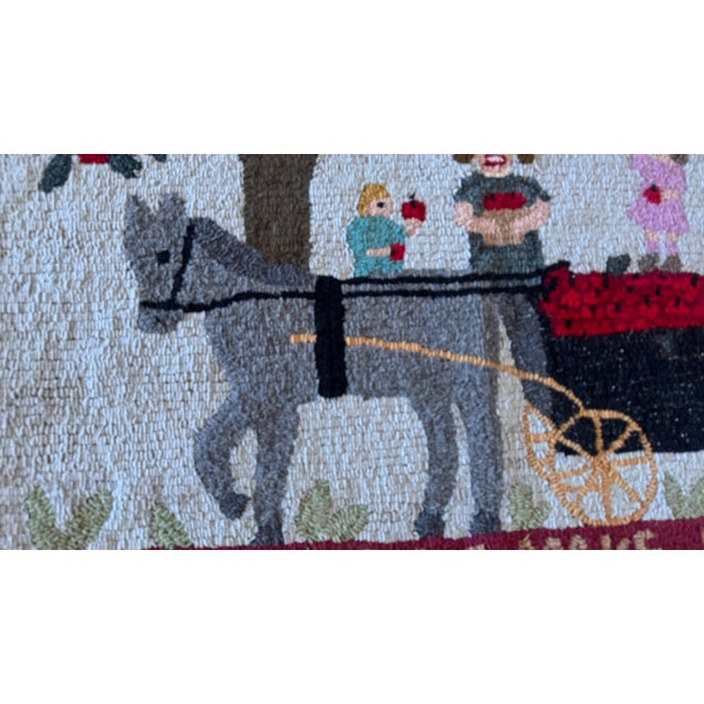 Antique Textile Pictorial Horse Cart Folk Art, Handmade, Rare C1910 Americana For Sale - Image 10 of 18