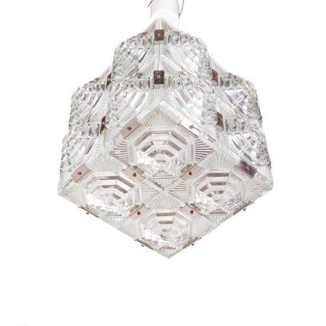 Metal Bohemian Glass Cube Ceiling Light by Stone Shenows, 1960s For Sale - Image 7 of 12
