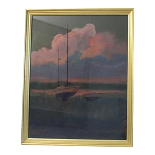 2000 "Dawn on the Hudson" Pastel Drawing by John Elliot, Framed For Sale