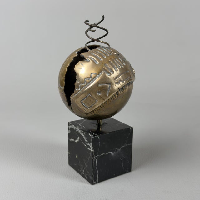 After Guido Armeni, Abstract Sphere, 20th Century, Bronze on Marble Base For Sale - Image 13 of 13