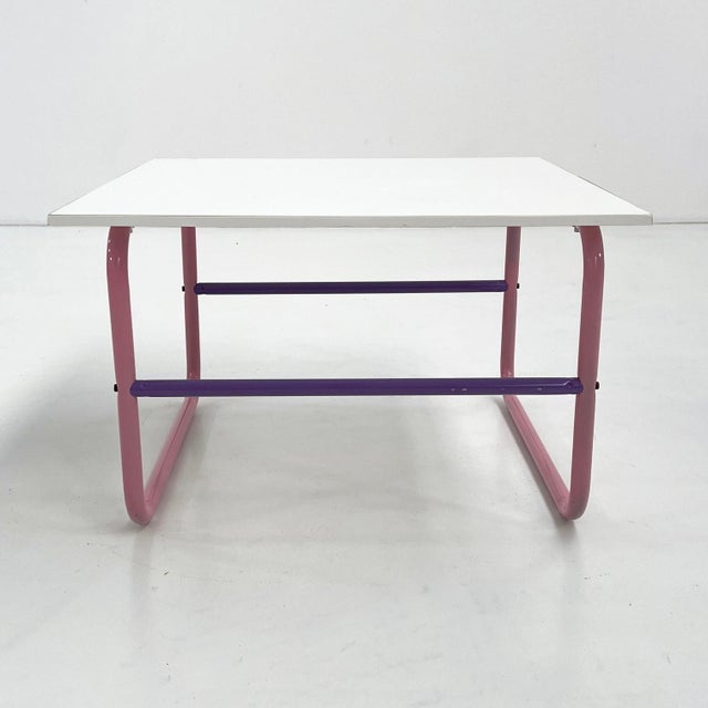 Purple and Pink Tubular Coffee Table, 1980s For Sale - Image 3 of 7