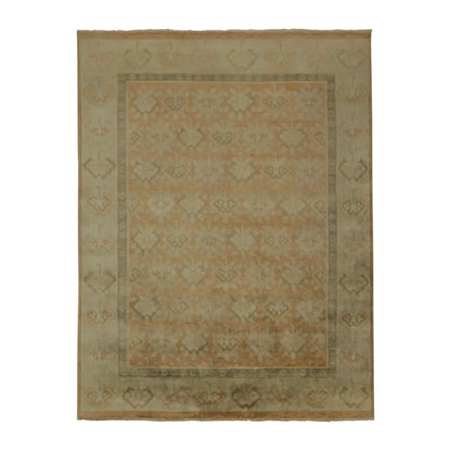 Rug & Kilim Rug & Kilim’s European Style Rug With Orange, Blue and Pink Floral Pattern For Sale - Image 4 of 5