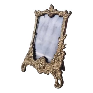 Art Nouveau Brass Standing Photo Frame For Sale