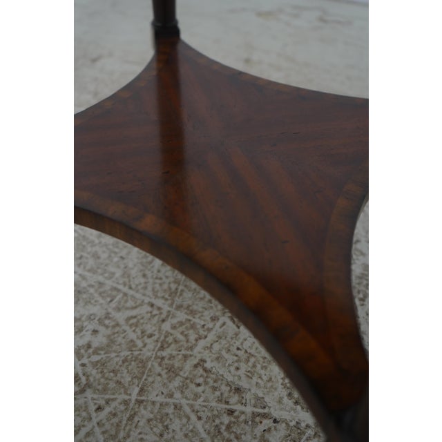 Maitland Smith Round Tray Top Mahogany Serving Table For Sale - Image 11 of 16