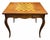 Louis XV Style Marquetry Chess & Backgammon Game Table. Features removable & reversible top and two drawers.