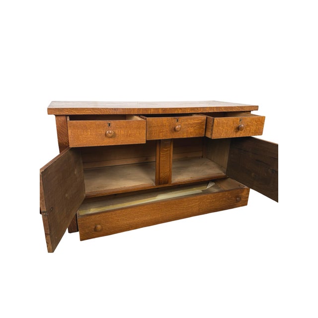 Antique Quarter-Sawn Oak Sideboard For Sale - Image 18 of 18