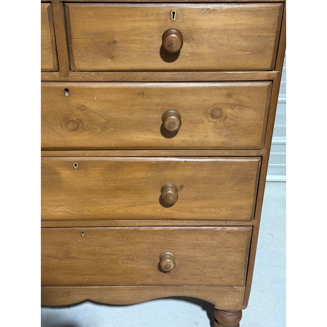 Brown Antique Pine Two Over Three Drawers - Chest of Drawers From England For Sale - Image 8 of 18