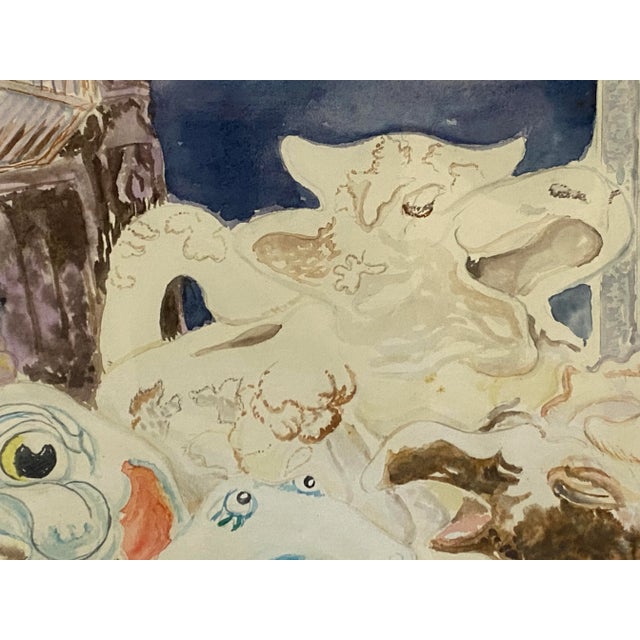 Richard Whalen "Jeffery's Toy's" Original Watercolor Painting C.1970s For Sale - Image 4 of 12