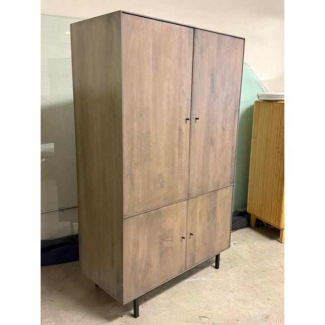 Contemporary Room & Board Hudson Collection Storage Cabinet, Shell Stained For Sale - Image 3 of 12