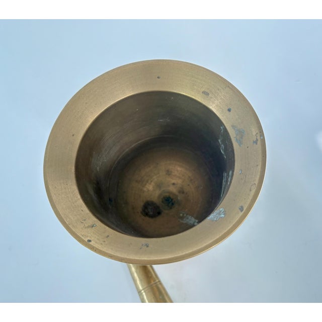 Metal Vintage Brass Pestle & Mortar Set – Large Antique Apothecary, Pharmacy For Sale - Image 7 of 9