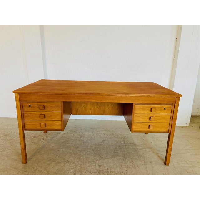 Mid-Century Danish Oak Desk from Domino Møbler, 1960s For Sale - Image 6 of 18