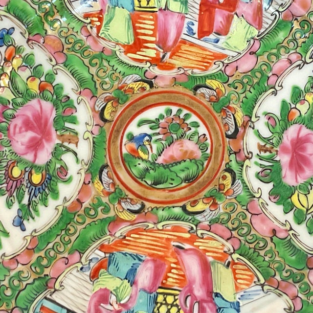 Late 19th Century Chinese Rose Medallion Porcelain Plate 8 3/8”, 19th Century For Sale - Image 5 of 10