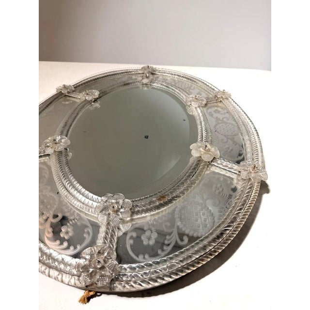 Antique Venetian Glass Mirror For Sale - Image 3 of 6
