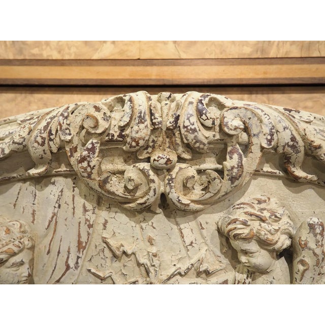 Wood Circa 1790 Painted and Outcurved Oval Bas Relief Panel From Austria For Sale - Image 7 of 12