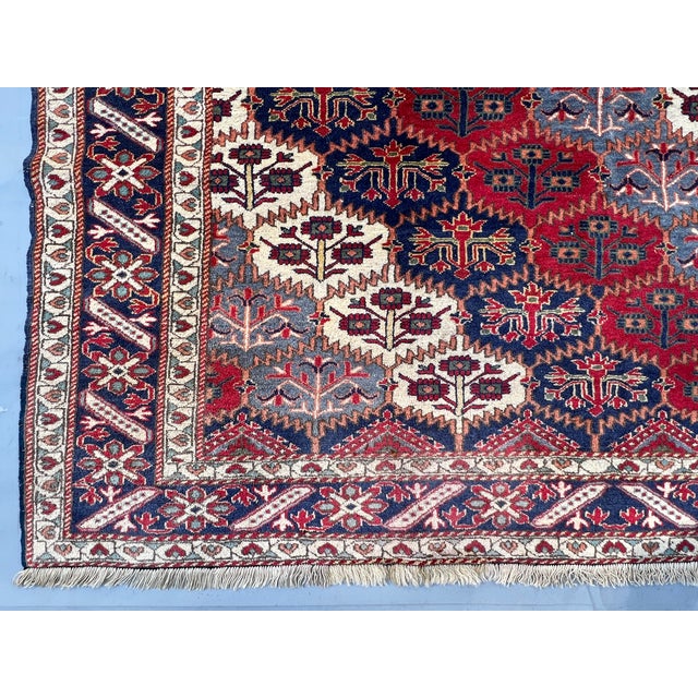 2000 - 2009 Caucasian Shirvan All-Over Blossom Lattice Tribal Rug - 6'8" X 5'4" For Sale - Image 5 of 13